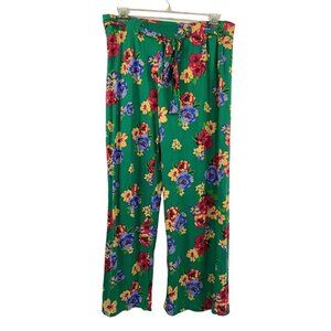 Rouge Collection Women's Floral Green Lounge Pants